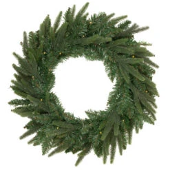 Northlight Pre-Lit Roosevelt Fir Artificial Christmas Wreath - 24-Inch, Warm White LED Lights