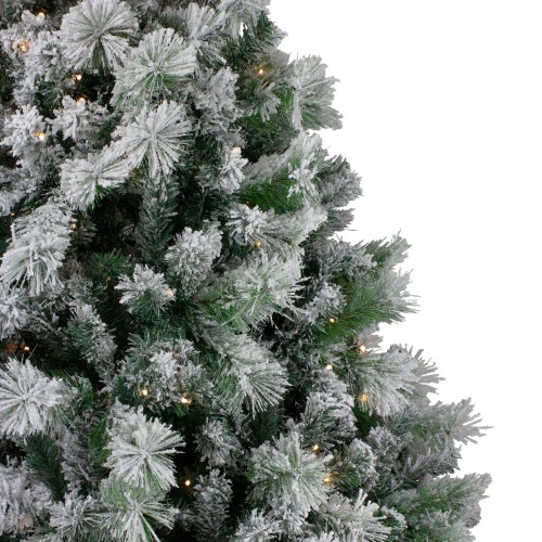 Northlight 6.5' Pre-Lit Full Flocked Somerset Spruce Artificial Christmas Tree - Clear Lights - Image 2