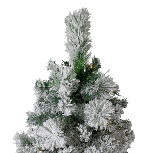 Northlight 6.5' Pre-Lit Full Flocked Somerset Spruce Artificial Christmas Tree - Clear Lights - Image 3