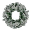 Northlight Pre-Lit Flocked Somerset Spruce Artificial Christmas Wreath, 24-Inch, Candlelight LED Lights