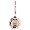 Northlight 3" Pink Silver-Plated Baby's First Christmas Photo Ornament With European Crystals