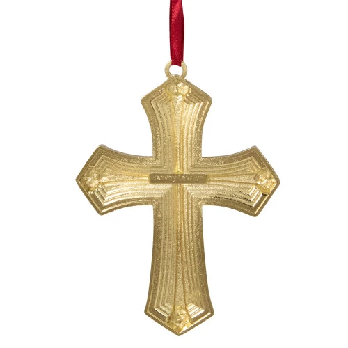 Northlight 3.5" Green And Gold Layering Effect Cross Christmas Ornament With Crystals - Image 4