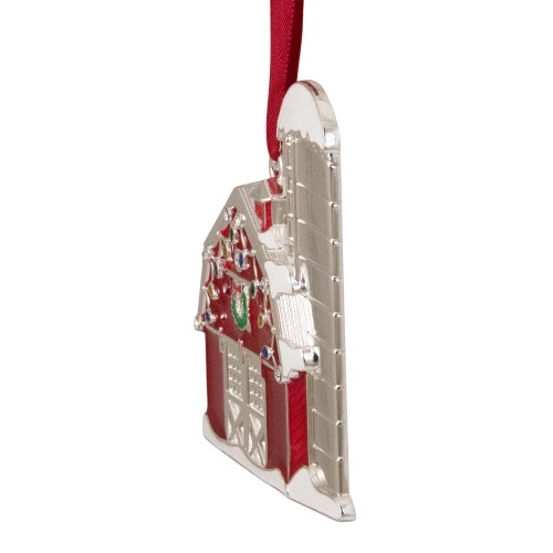 Northlight 3.5" Red And White Barn House With Crystals Christmas Ornament - Image 3