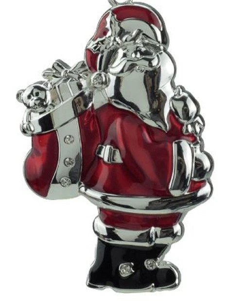 Northlight 3.25" Silver And Red Santa Claus Christmas Ornament With European Crystals - Image 2