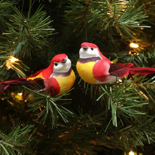 Northlight 12ct Red And Yellow Bird Christmas Ornaments 5.25" - Image 3