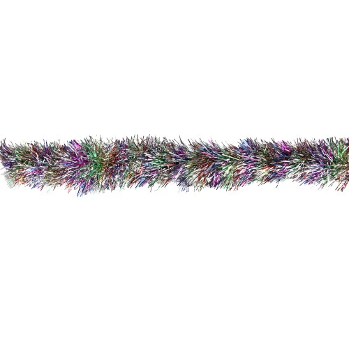 Northlight 50' X 3" Silver Tinsel Rainbow Artificial Christmas Garland - Unlit - Image 2