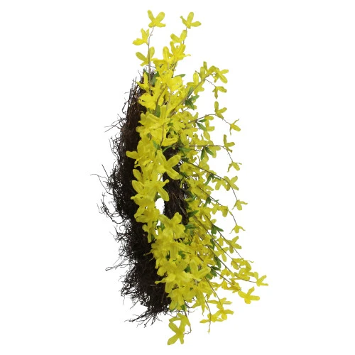 Northlight Forsythia And Grapevine Artificial Floral Wreath, Yellow 24-Inch - Image 2