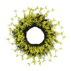 Northlight Forsythia And Grapevine Artificial Floral Wreath, Yellow 24-Inch