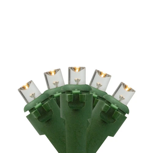 Northlight 50 Battery Operated Warm White LED Wide Angle Christmas Lights - 24.5 Ft Green Wire