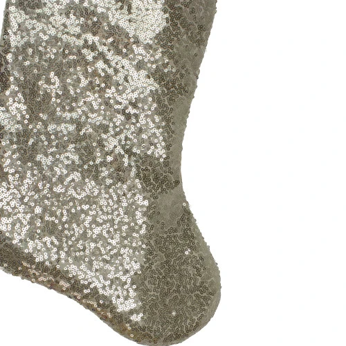 Northlight 22" Golden Metallic Sequined Christmas Stocking With Satin Cuff - Image 4