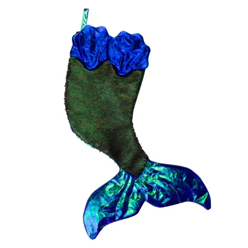 Northlight 24" Green And Black Sequined Iridescent Mermaid Christmas Stocking - Image 3