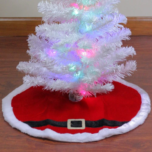 Northlight 20" Traditional Red And White Santa Claus Belt Buckle Mini Christmas Tree Skirt - Image 2