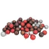Northlight 60ct Mocha Brown, Red And Silver Shatterproof 4-Finish Christmas Ball Ornaments 2.5" (60mm)