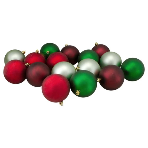 Northlight 32ct Reds And Greens Shatterproof 2-Finish Christmas Ball Ornaments 3.25" (80mm) - Image 4