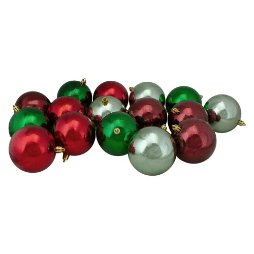 Northlight 32ct Reds And Greens Shatterproof 2-Finish Christmas Ball Ornaments 3.25" (80mm) - Image 3