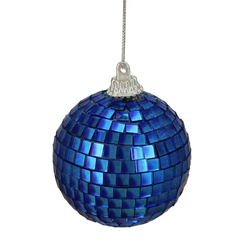 Northlight 9ct Lavish Blue Mirrored Disco Christmas Ball Ornaments 2.5" (60mm) - Image 2