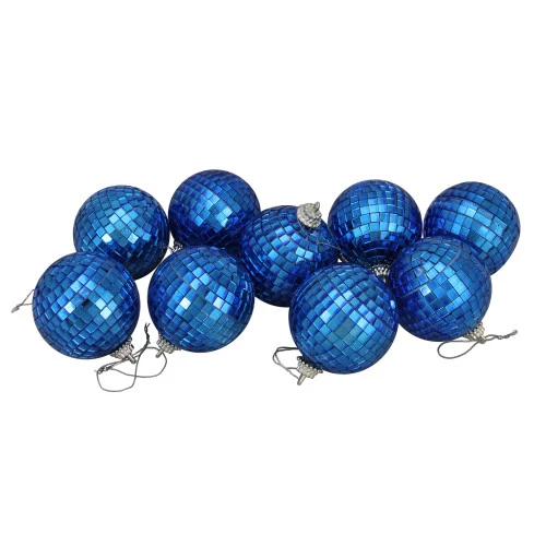 Northlight 9ct Lavish Blue Mirrored Disco Christmas Ball Ornaments 2.5" (60mm) - Image 3