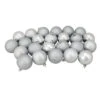 Northlight 24ct Silver 4-Finish Shatterproof Christmas Ball Ornaments 2.5" (60mm)
