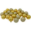 Northlight 24ct Vegas Gold Shatterproof 4-Finish Christmas Ball Ornaments 2.5" (60mm)