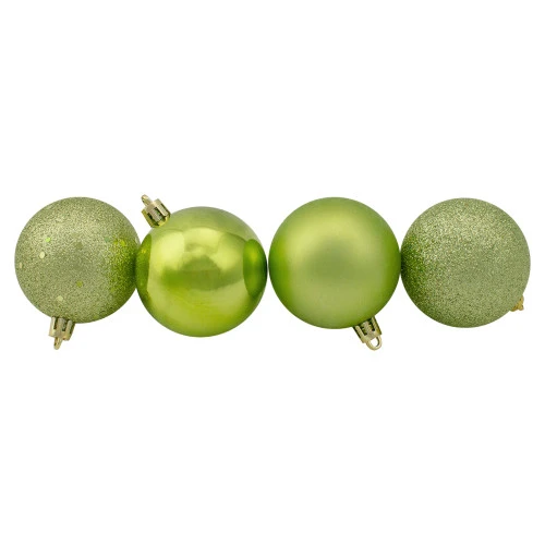 Northlight 60ct Kiwi Green Shatterproof 4-Finish Christmas Ball Ornaments 2.5" (60mm) - Image 2