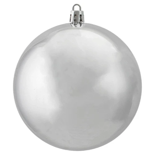 Northlight 12ct Silver Shatterproof Shiny Christmas Ball Ornaments 4" (100mm) - Image 3