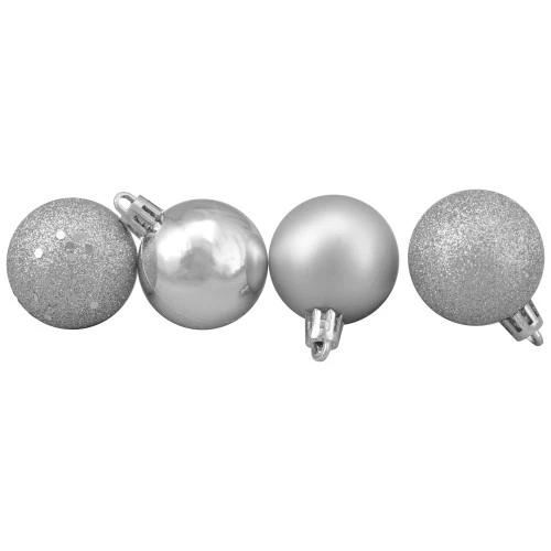 Northlight 96ct Silver Shatterproof 4 Finish Christmas Ball Ornaments 1.5" (40mm) - Image 2