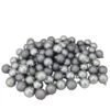 Northlight 96ct Pewter Gray Shatterproof 4-Finish Christmas Ball Ornaments 1.5" (35mm)