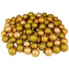 Northlight 96ct Antique Gold Shatterproof 4-Finish Christmas Ball Ornaments 1.5" (40mm)