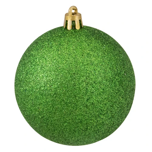 Northlight 32ct Xmas Green Shatterproof 4-Finish Christmas Ball Ornaments 3.25" (80mm) - Image 4