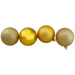 Northlight 32ct Vegas Gold Shatterproof 4-Finish Christmas Ball Ornaments 3.25" (80mm)