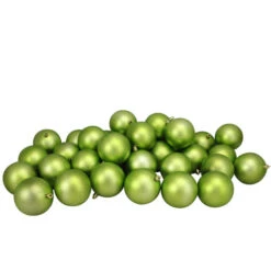 Northlight 32ct Matte Kiwi Green Shatterproof Christmas Ball Ornaments 3.25" (80mm)