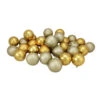 Northlight 60ct Vegas Gold Shatterproof 4 Finish Christmas Ball Ornaments 2.5" (60mm)