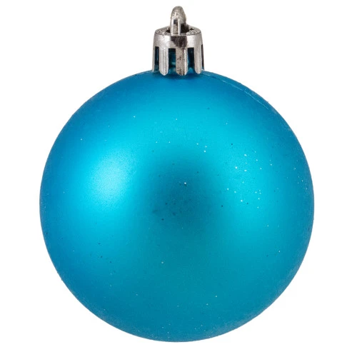 Northlight 60ct Turquoise Blue Shatterproof 4-Finish Christmas Ball Ornaments 2.5" (60mm) - Image 4