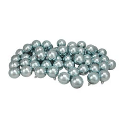 Northlight 60ct Mermaid Blue Shatterproof Shiny Christmas Ball Ornaments 2.5" (60mm)