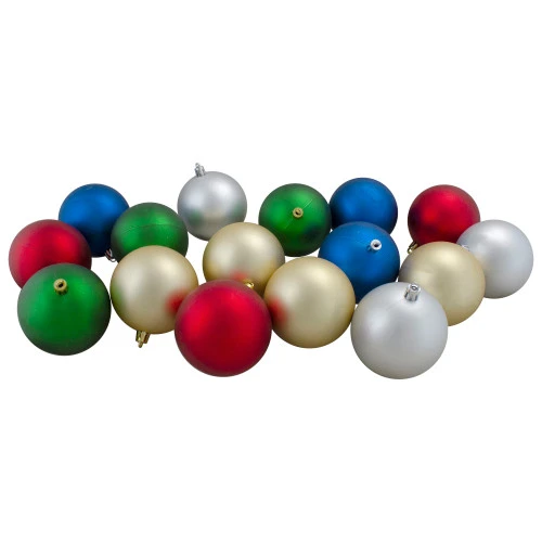 Northlight 60ct Traditional Multi-Colored Shatterproof 2-Finish Christmas Ball Ornaments 2.5" (60mm) - Image 3