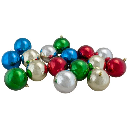 Northlight 60ct Traditional Multi-Colored Shatterproof 2-Finish Christmas Ball Ornaments 2.5" (60mm) - Image 2