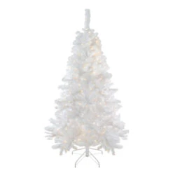 Northlight 6.5' Pre-Lit White Medium Iridescent Pine Artificial Christmas Tree - Multi Function LED Lights