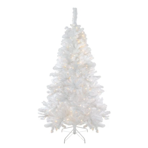 Northlight 6.5' Pre-Lit White Medium Iridescent Pine Artificial Christmas Tree - Multi Function LED Lights