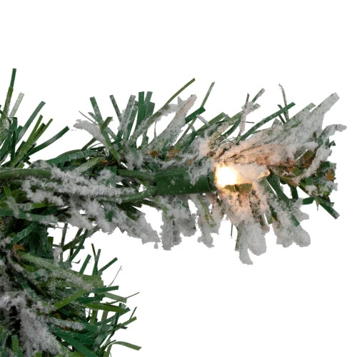 Northlight 9' X 8" Pre-lit Flocked Victoria Pine Artificial Christmas Garland - Clear Lights - Image 2