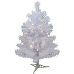Northlight 2' Pre-lit White Iridescent Pine Artificial Christmas Tree - Clear Lights