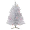 Northlight 2' Pre-Lit Medium White Iridescent Pine Artificial Christmas Tree - Multicolor Lights