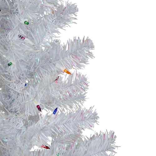 Northlight 3' Pre-lit White Iridescent Pine Artificial Christmas Tree - Multi Lights - Image 3