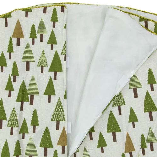 Northlight 48" Cream White And Green Forest Christmas Tree Skirt - Image 4