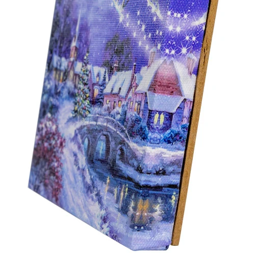 Northlight 6" LED Fiber Optic Christmas Tree And Santa Sleigh Wall Art Decor - Image 4