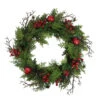 Northlight 24" Rustic Red Jingle Bell, Berry And Pine Cone Artificial Christmas Wreath