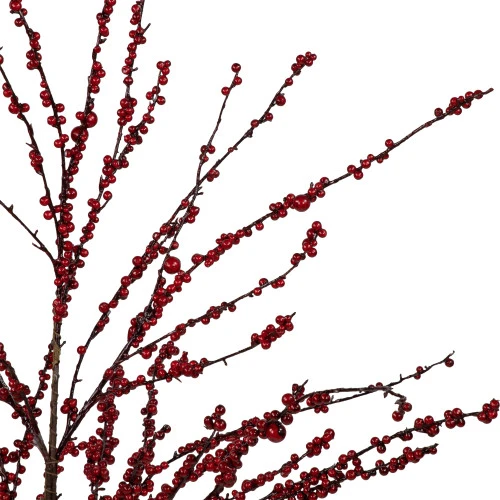 Northlight 50" Artificial Red Berry Christmas Twig Tree With Square Stand, Unlit - Image 2