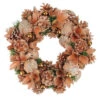 Northlight Autumn Harvest Glittered Rose Gold Pine Cone Artificial Thanksgiving Wreath - 13.5-Inch, Unlit