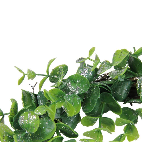 Northlight Sparkling Silver And Green Grass Decorative Artificial Christmas Wreath - 8.75-Inch, Unlit - Image 3