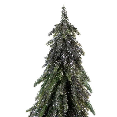 Northlight 20" Downswpt Glittered Pine Tree In Burlap Base - Unlit - Image 3