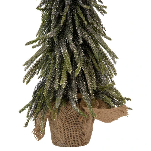 Northlight 20" Downswpt Glittered Pine Tree In Burlap Base - Unlit - Image 4